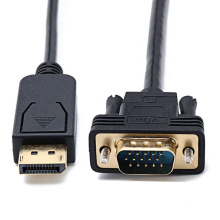 High Quality Standard Displayport Male to VGA 15pin Male Cable Multimedia HDTV Video Data Transmission Optical Fiber Projector